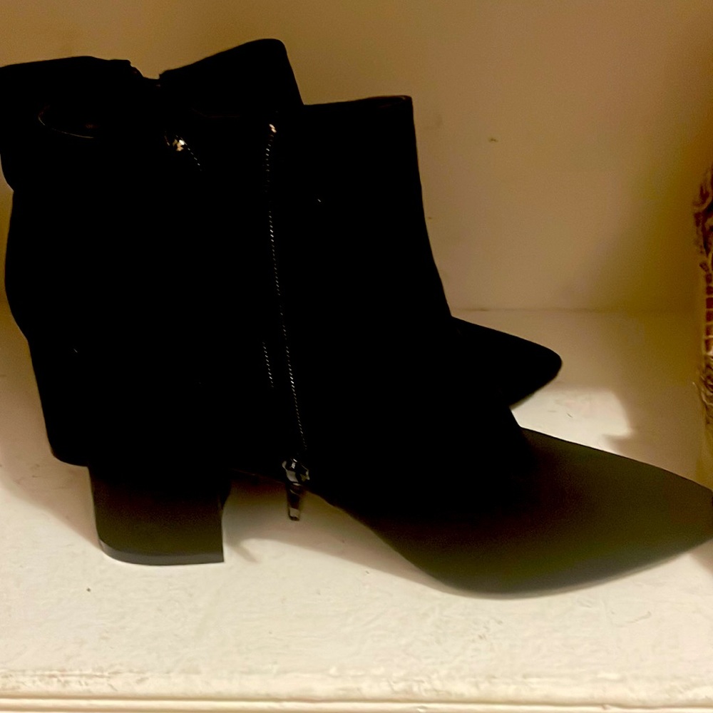 Microfiber, booties, pointy toe